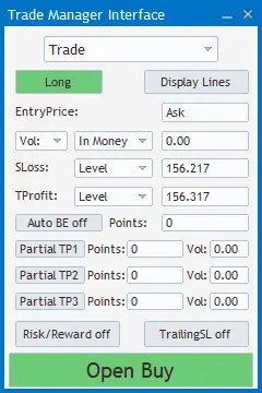 Trade Manager Interface MT4
