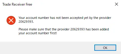 TradeReceiverアカウント認証不可画面