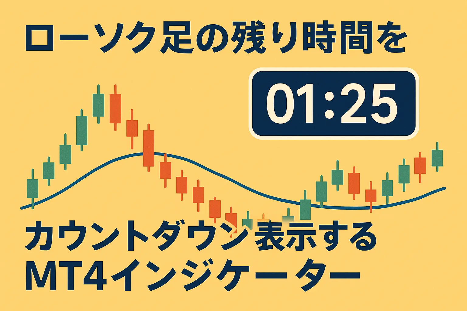 無料ダウンロード可】ローソク足の残り時間をカウントダウン表示するMT4インジケーター｜トレードタイミングを見逃さない便利ツール