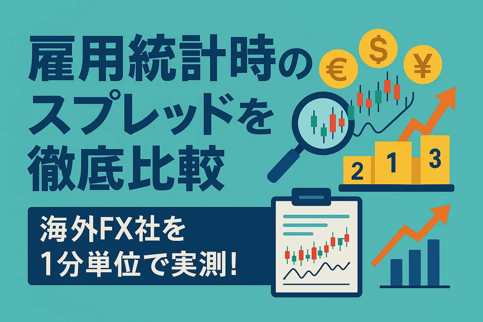 雇用統計時のスプレッドを徹底比較｜海外FX6社のアイキャッチ