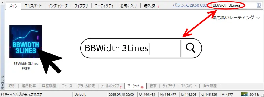 BBWidth3lines-MT4_Market