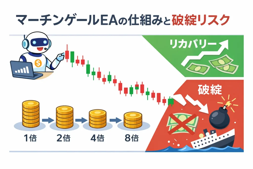 マーチンゲールEAの仕組みと破綻リスク