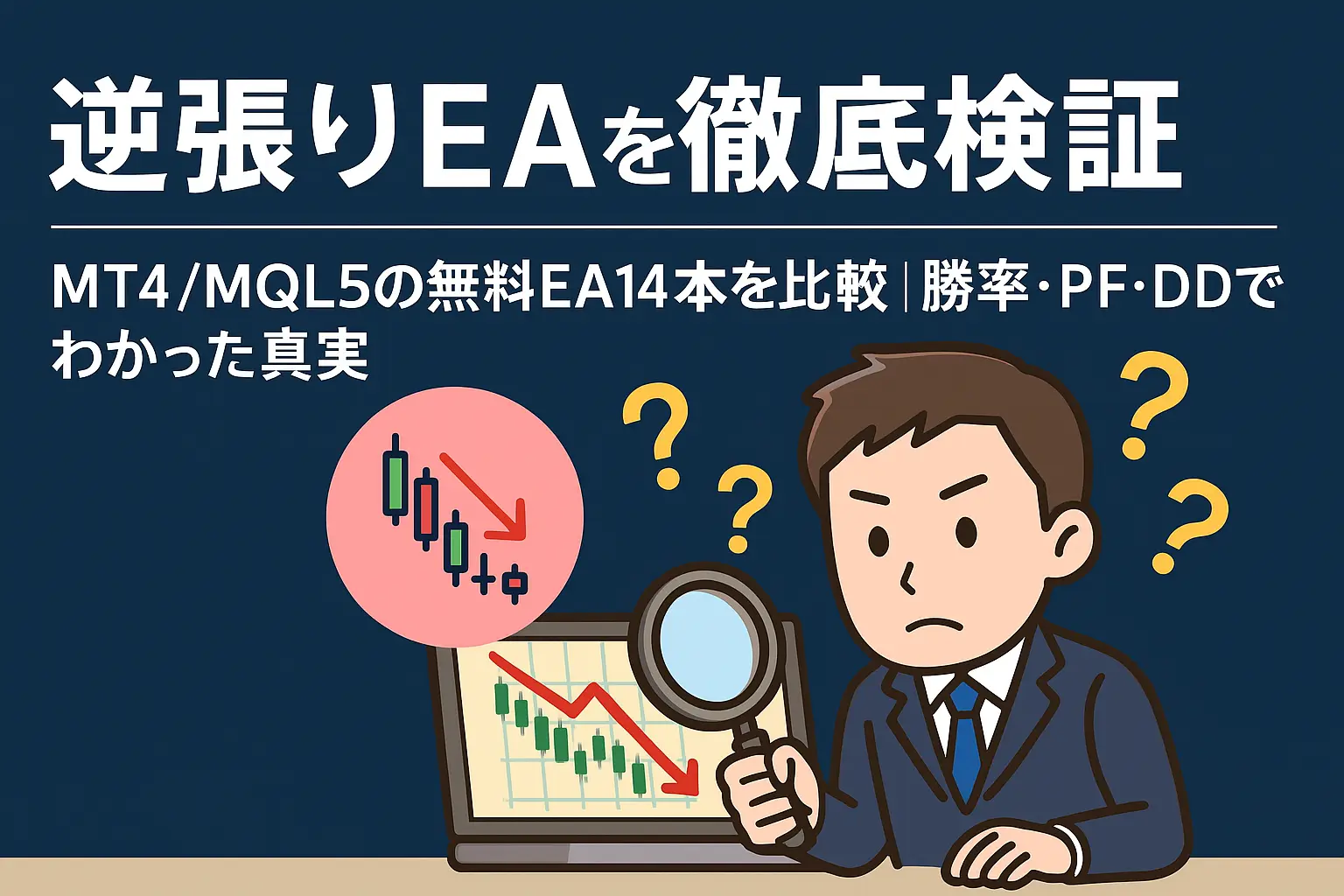 【無料逆張りEA14本を同条件バックテスト比較】MT4/MQL5|DD・PF・勝率で危険度を可視化