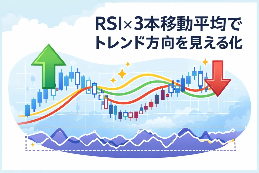 RSI×3本移動平均でトレンド方向を見える化