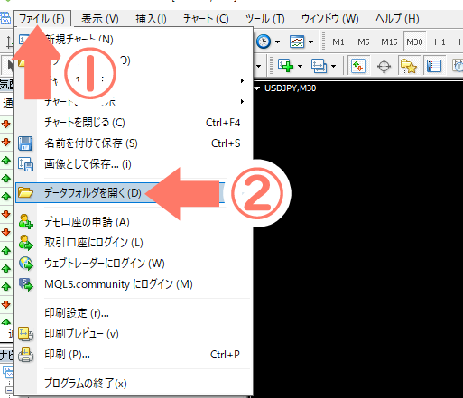 MT4_データフォルダを開く